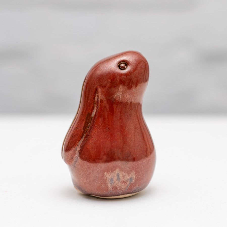 Small Ceramic Bunny - Red glaze