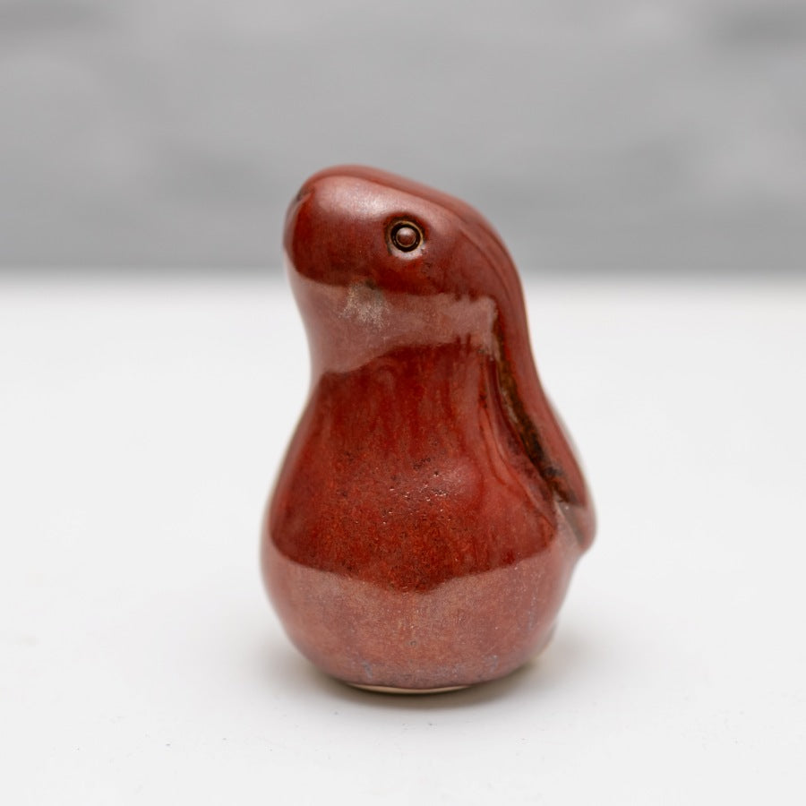 Small Ceramic Bunny - Red glaze