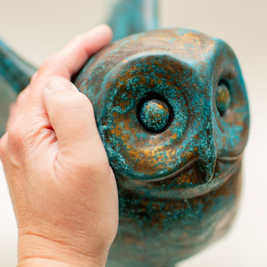 Large Bronze Owl Sculpture - sarahbrabbin