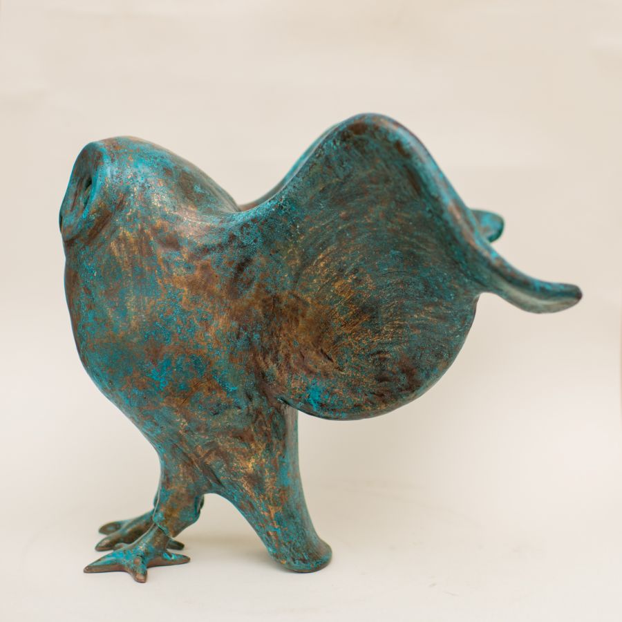 Large Bronze Owl Sculpture - sarahbrabbin