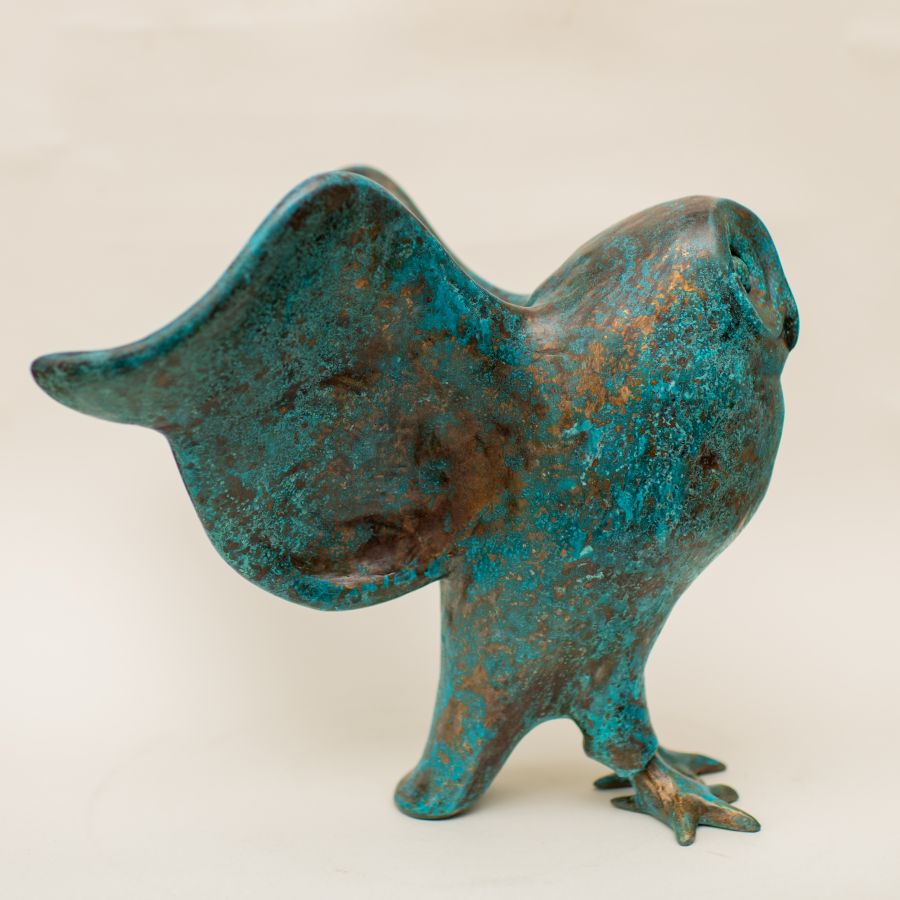 Large Bronze Owl Sculpture - sarahbrabbin