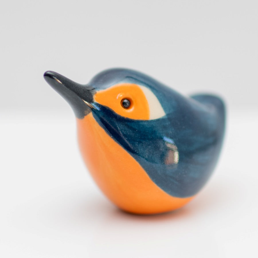 Ceramic Kingfisher Sculpture - Glossy - sarahbrabbin