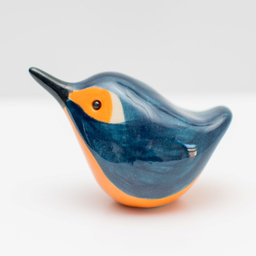 Ceramic Kingfisher Sculpture - Glossy - sarahbrabbin