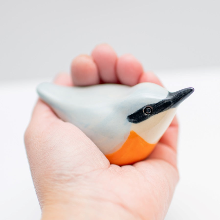 Small Ceramic Nuthatch Sculpture - sarahbrabbin