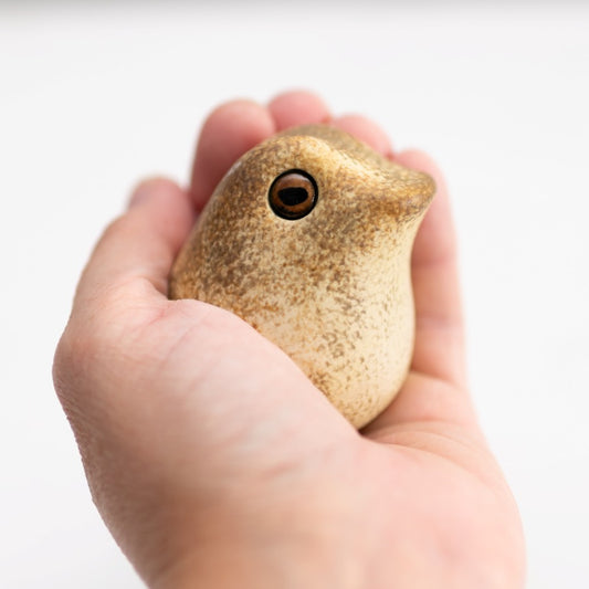 Ceramic Toad Sculpture held in a hand