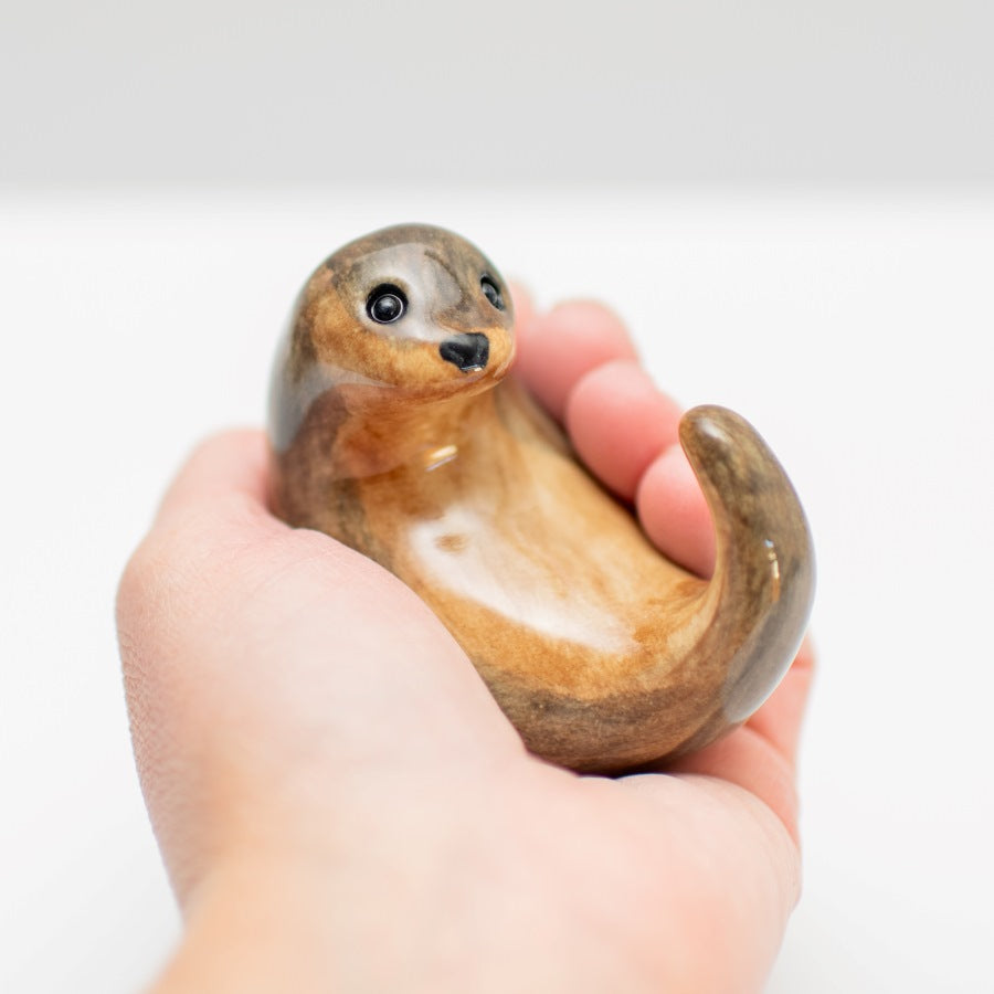 Small Ceramic Curly Otter Sculpture - sarahbrabbin