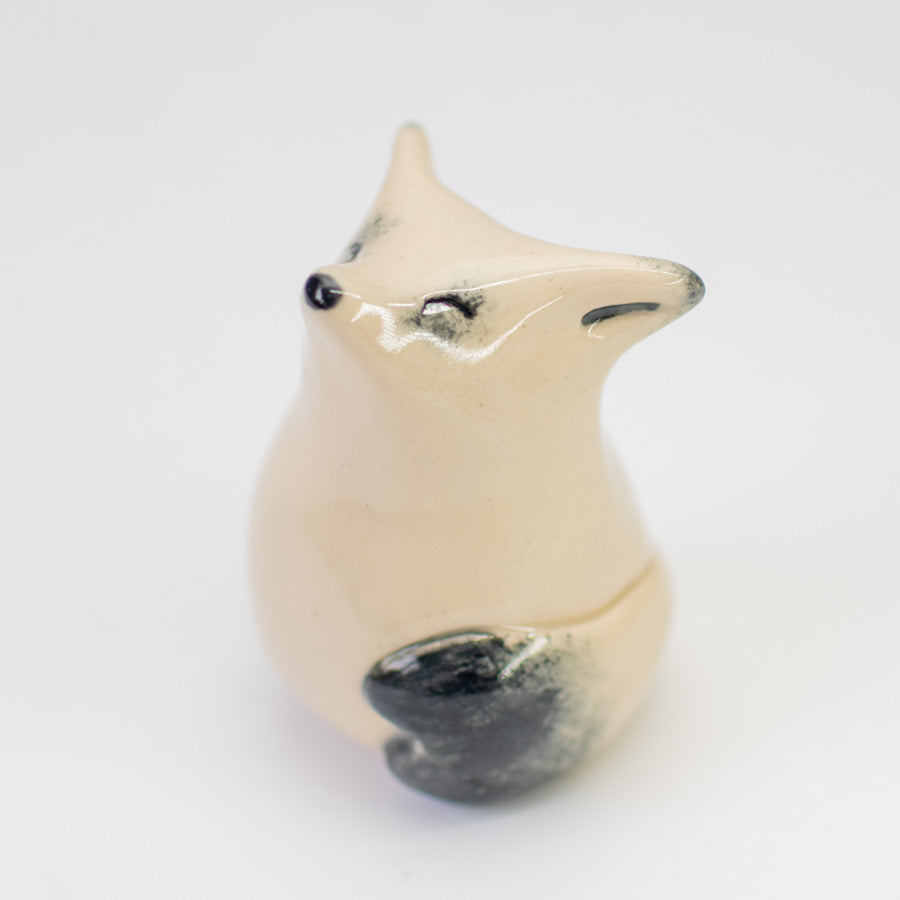 Happy Arctic fox figurine - sarahbrabbin