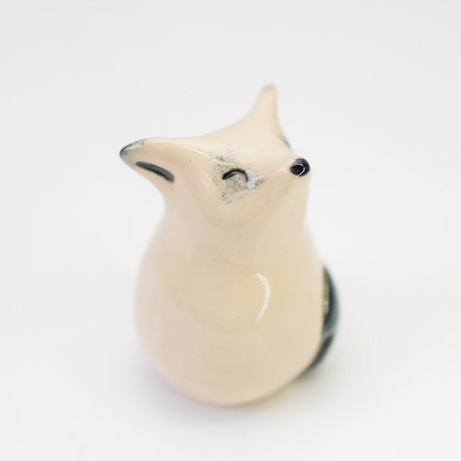 Happy Arctic fox figurine - sarahbrabbin
