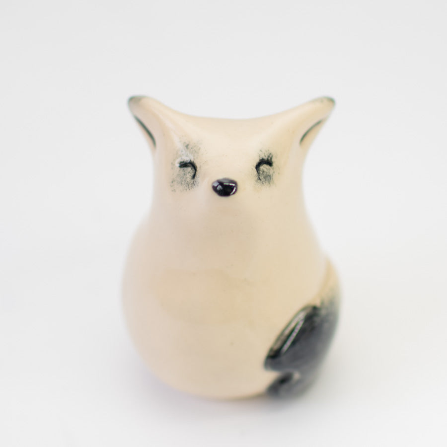 Happy Arctic fox figurine - sarahbrabbin