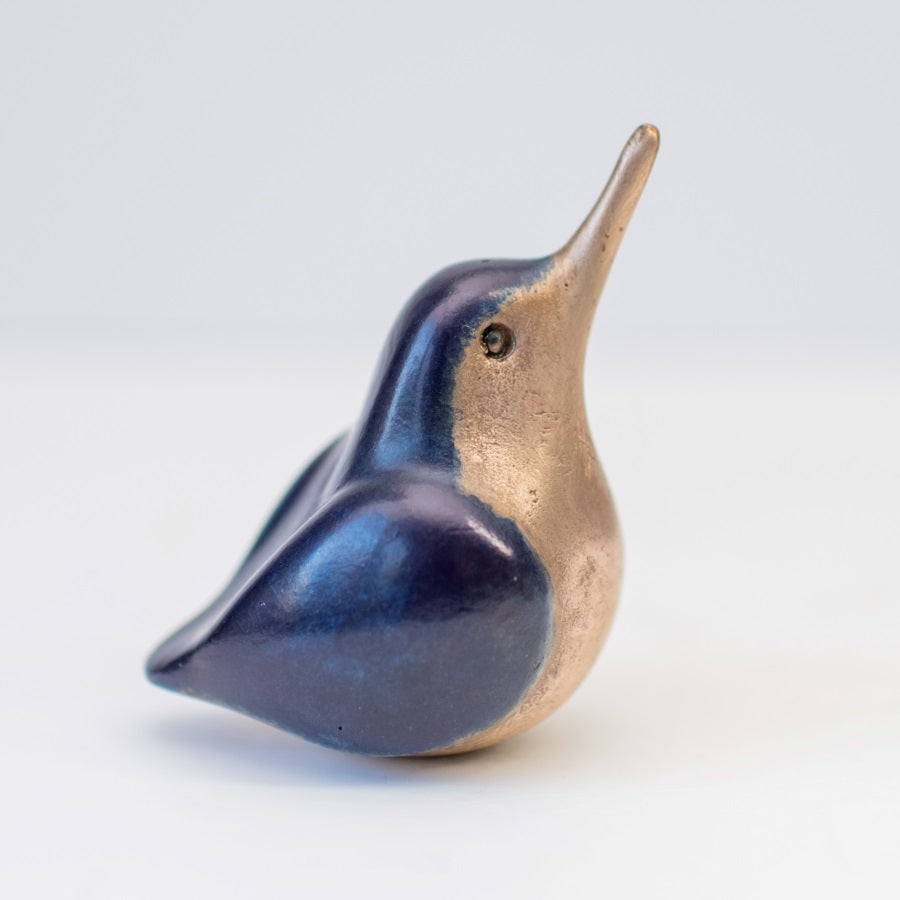 Small foundry bronze Kingfisher sculpture - sarahbrabbin