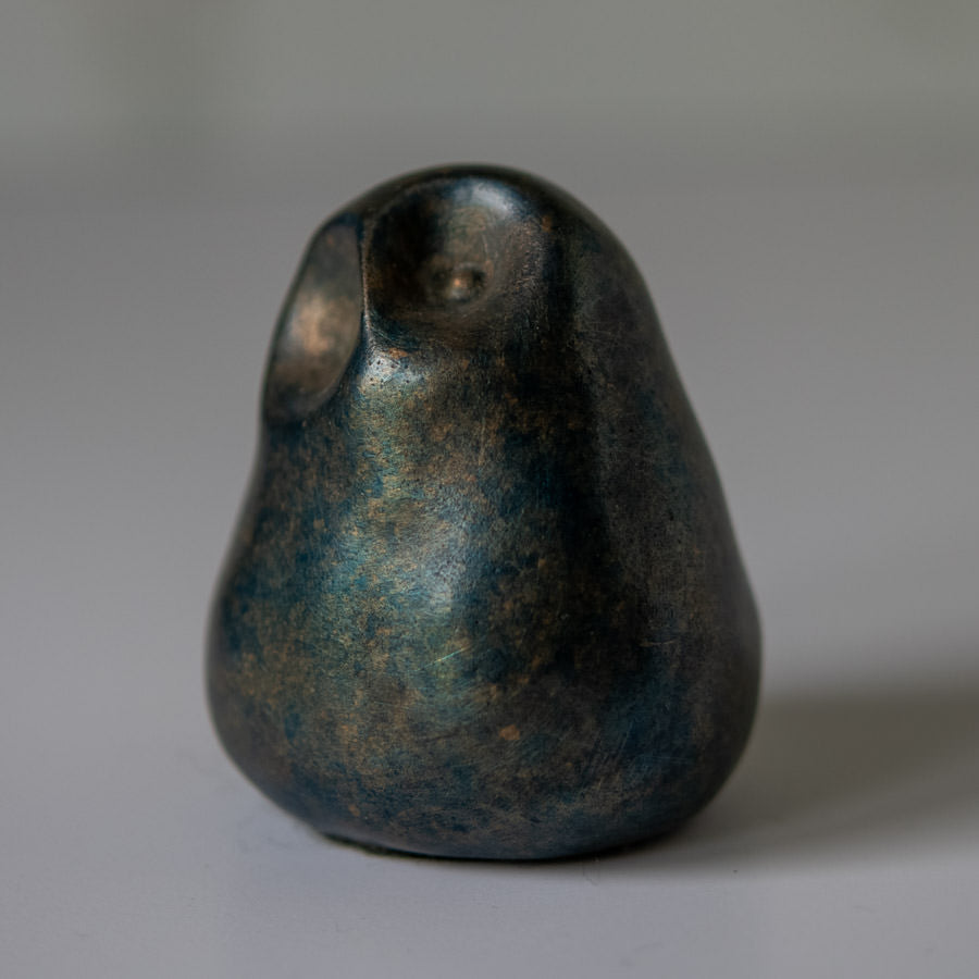 Foundry cast bronze little owl sculpture - sarahbrabbin