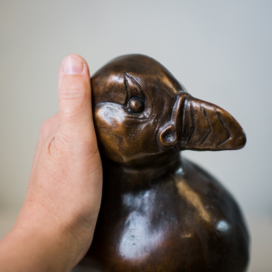 Large Bronze Puffin Sculpture - Puffin Billy - sarahbrabbin