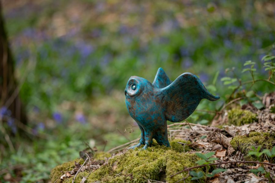 Large Bronze Owl Sculpture - sarahbrabbin