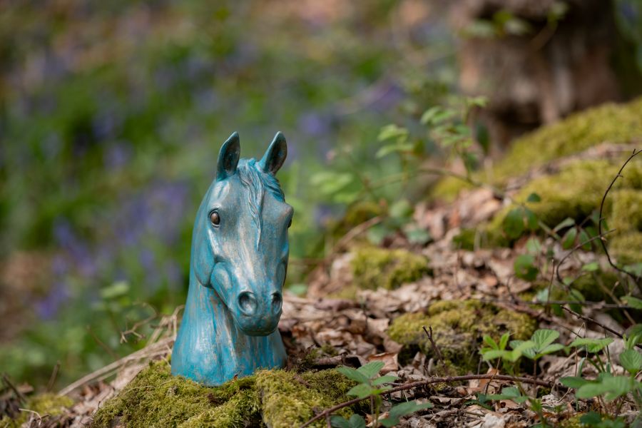 Large Bronze Horse Head Sculpture - sarahbrabbin