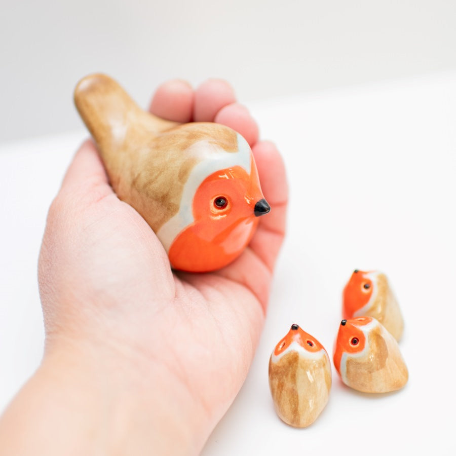 Small Ceramic Robin Family - sarahbrabbin