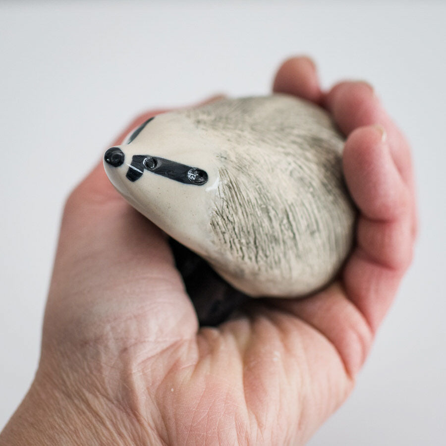 Small Ceramic Badger Sculpture - sarahbrabbin