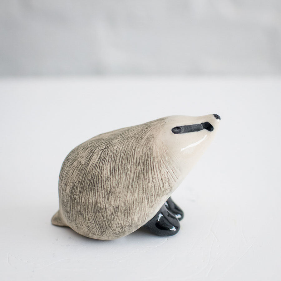 Small Ceramic Badger Sculpture - sarahbrabbin