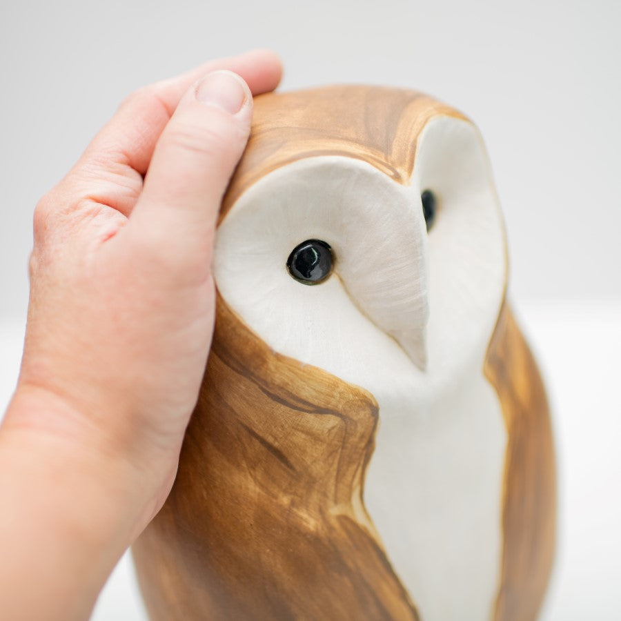 Large Clay Barn Owl Sculpture - sarahbrabbin