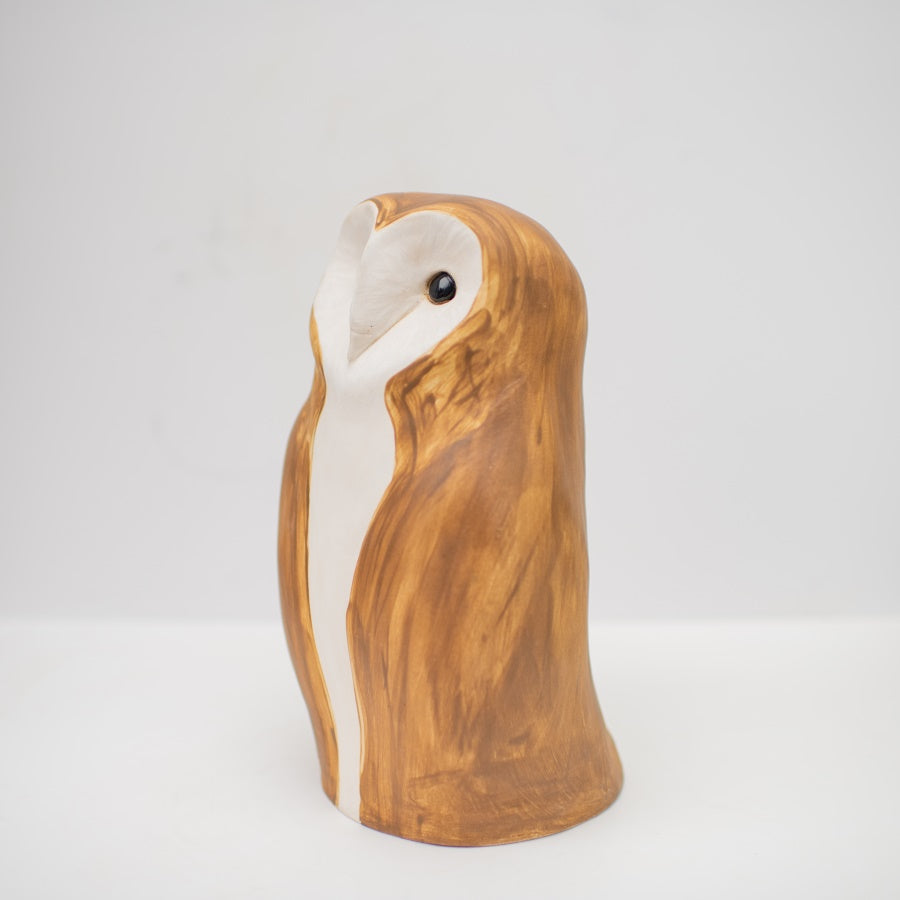 Large Clay Barn Owl Sculpture - sarahbrabbin