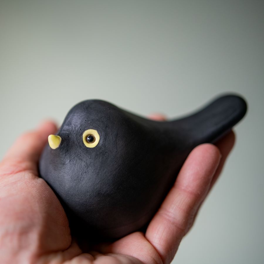 Small Ceramic Blackbird Sculpture - sarahbrabbin