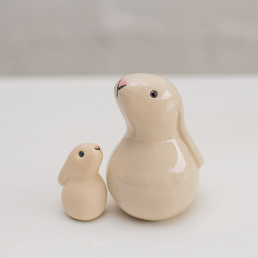 Small Ceramic Bobbly Bunny & Baby - sarahbrabbin
