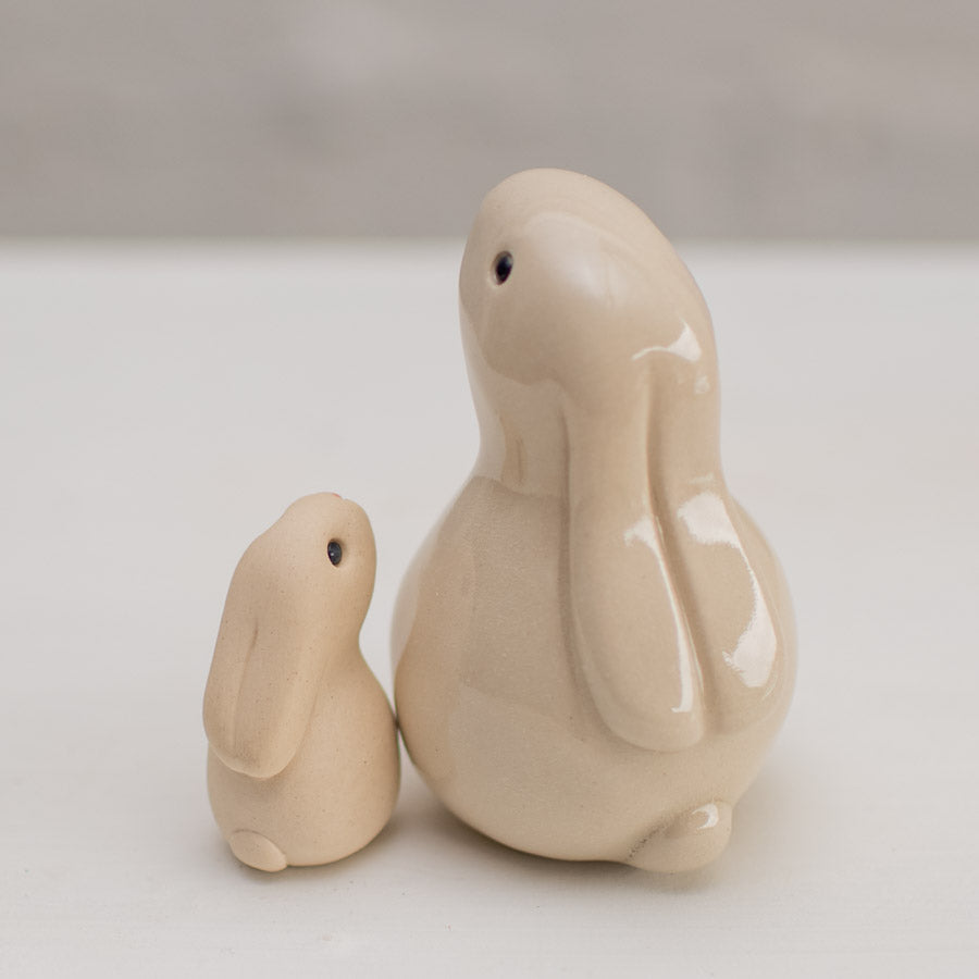Small Ceramic Bobbly Bunny & Baby - sarahbrabbin