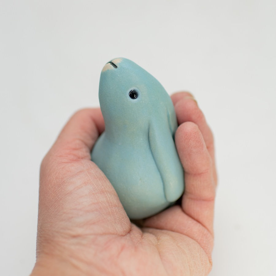 Small Ceramic Bunny - Sky Blue - sarahbrabbin