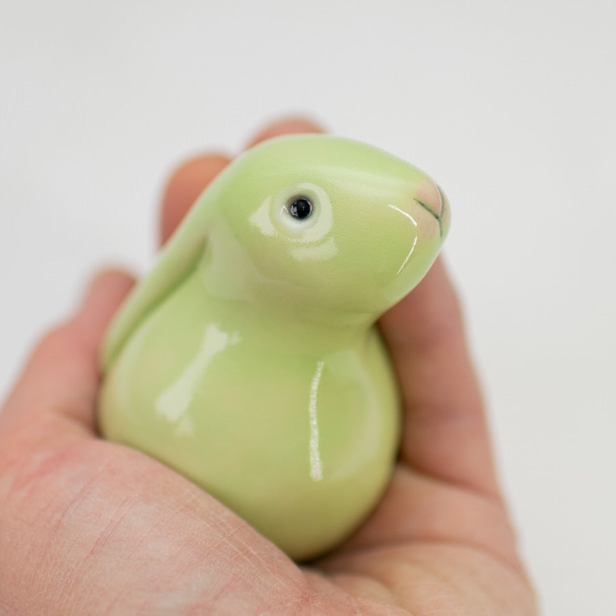 Small Ceramic Bunny - Minty Green - sarahbrabbin