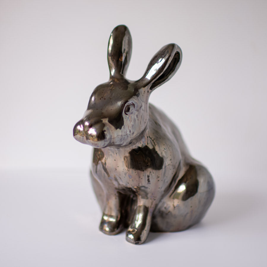 Large Ceramic Rabbit Sculpture - sarahbrabbin