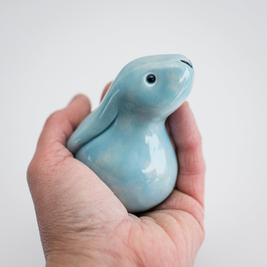 Small Ceramic Bunny - Sky Blue - sarahbrabbin
