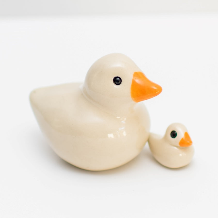 Small Ceramic Duck and Duckling - sarahbrabbin