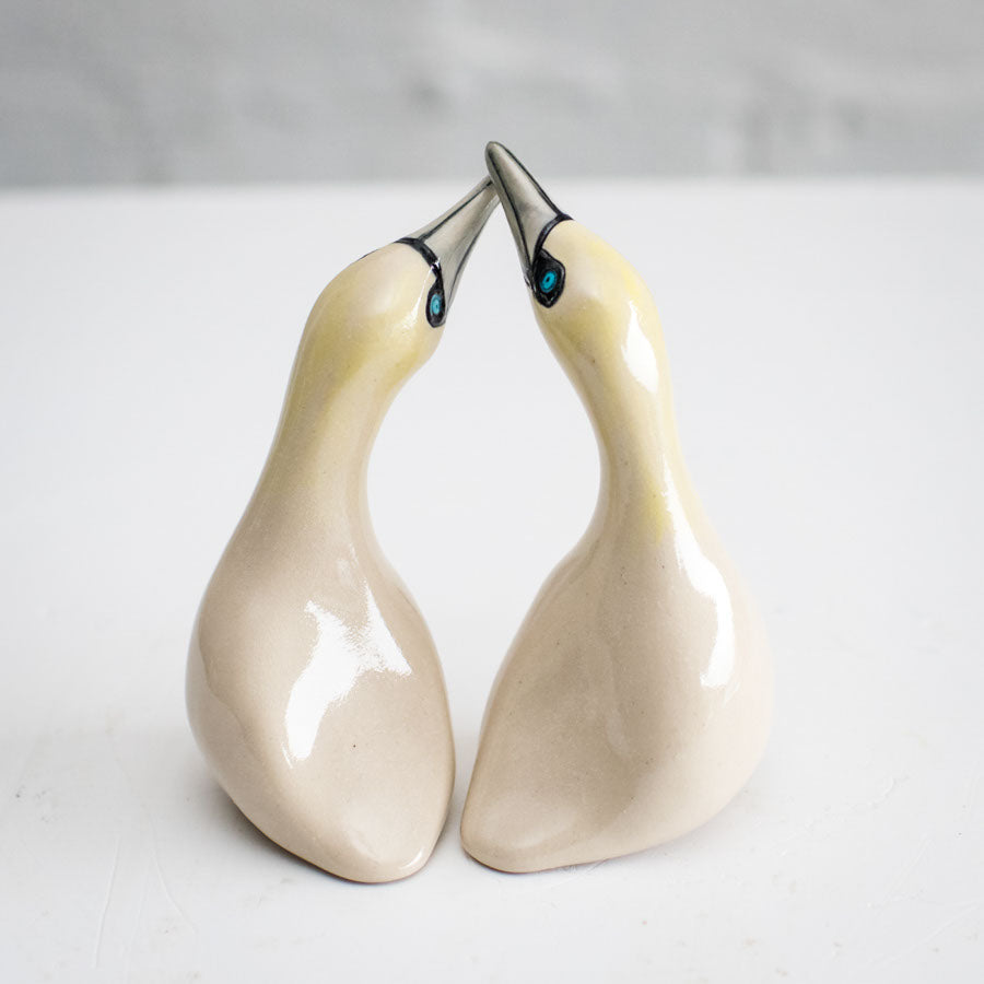 Ceramic Gannet Sculptures - Pair - sarahbrabbin