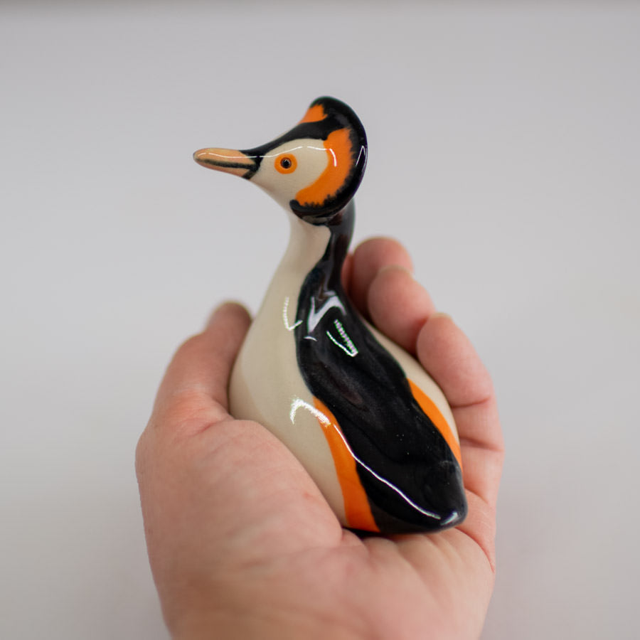 Ceramic Great Crested Grebe Sculpture - sarahbrabbin