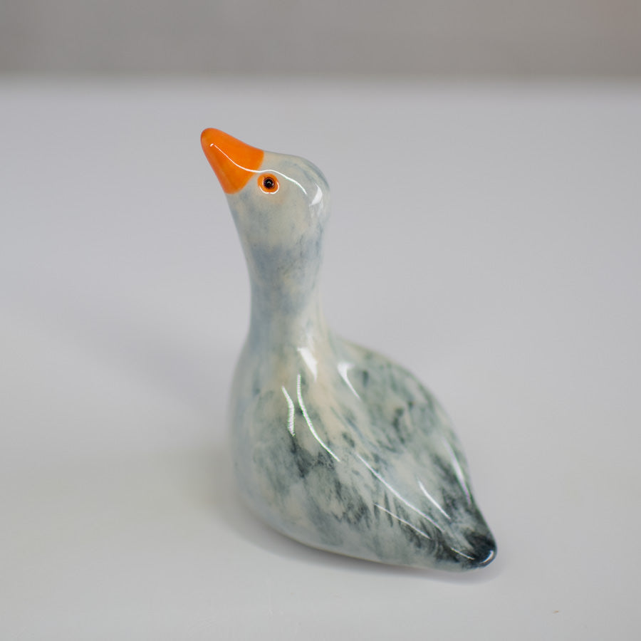 Grey ceramic goose