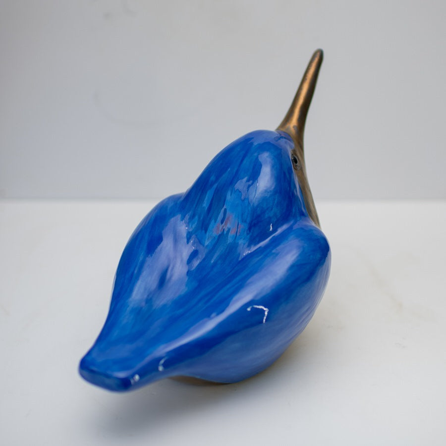 Clay Kingfisher sculpture - sarahbrabbin