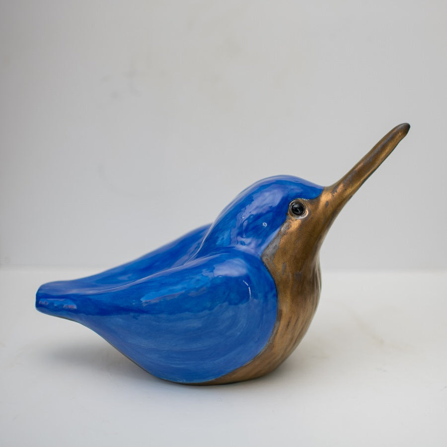 Clay Kingfisher sculpture - sarahbrabbin