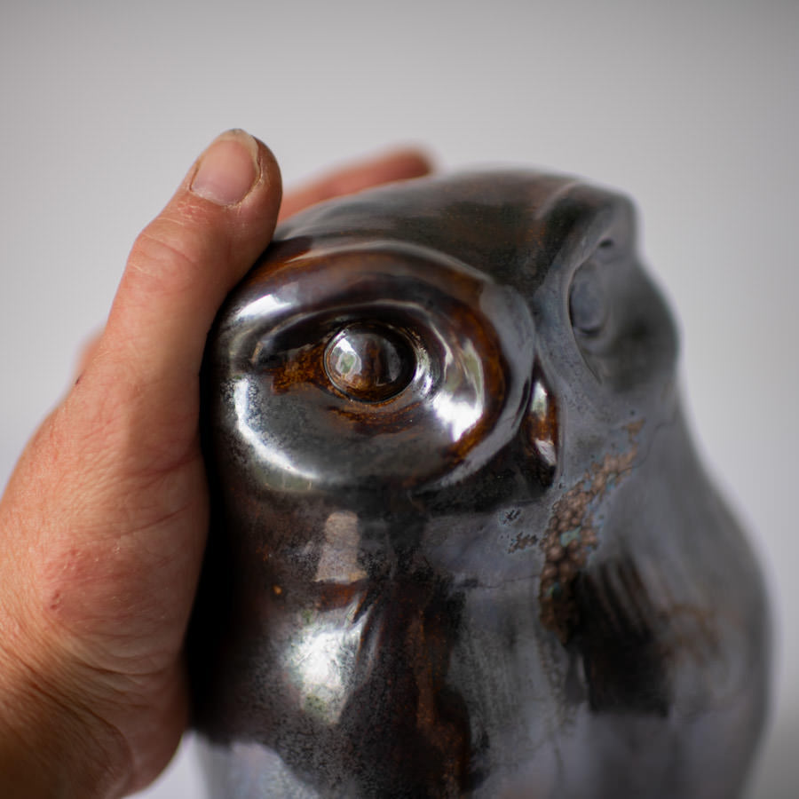 Large Ceramic Little Owl Sculpture - sarahbrabbin