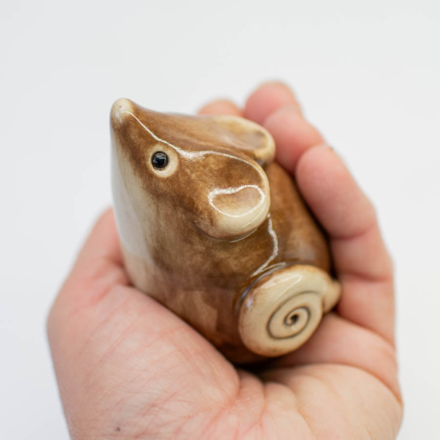 Brown Ceramic Mouse - sarahbrabbin