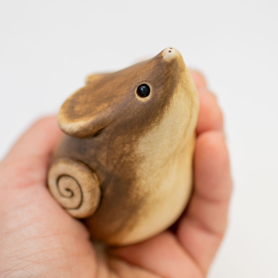 Brown Ceramic Mouse - sarahbrabbin