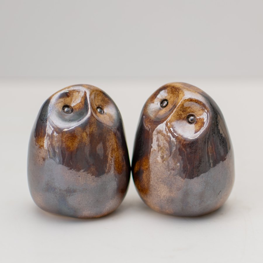 Ceramic Happy Owls Gift Set - Metallic - sarahbrabbin