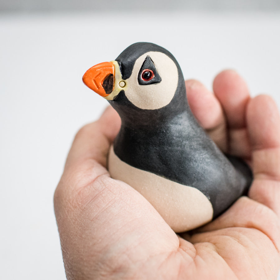 Small Ceramic Puffin Sculpture - sarahbrabbin