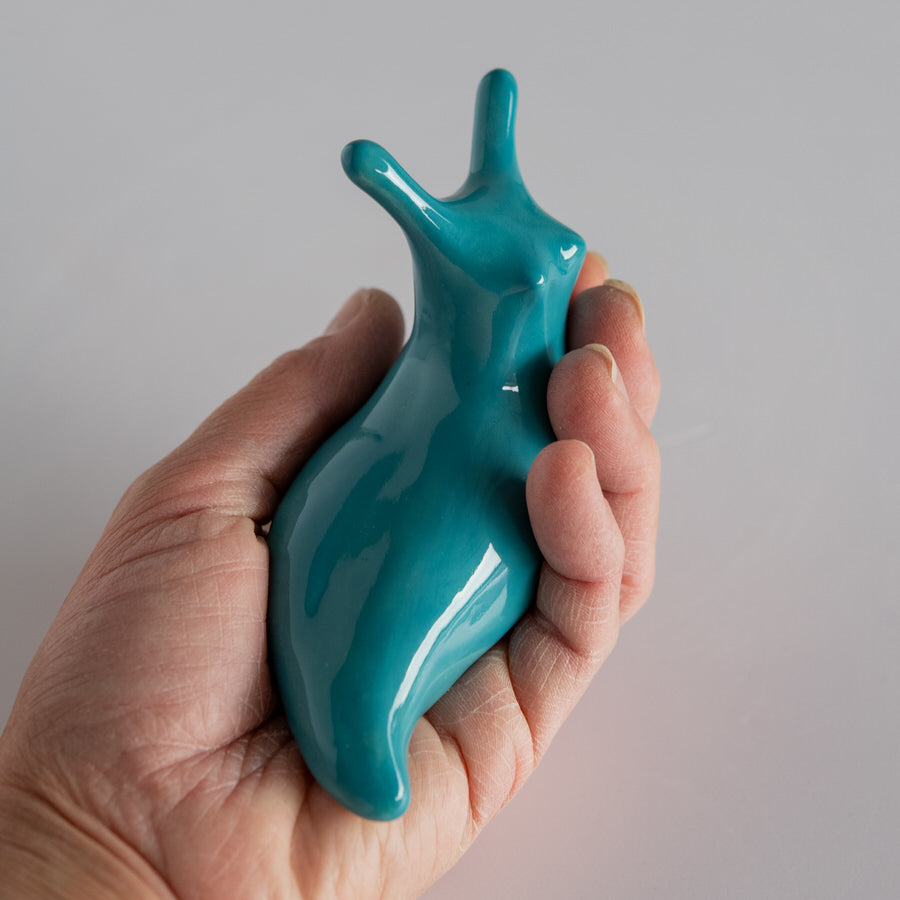 Small Ceramic Slug - Teal - sarahbrabbin