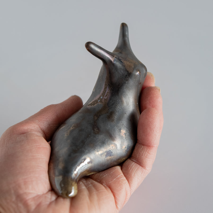 Small Ceramic slug - metallic - sarahbrabbin