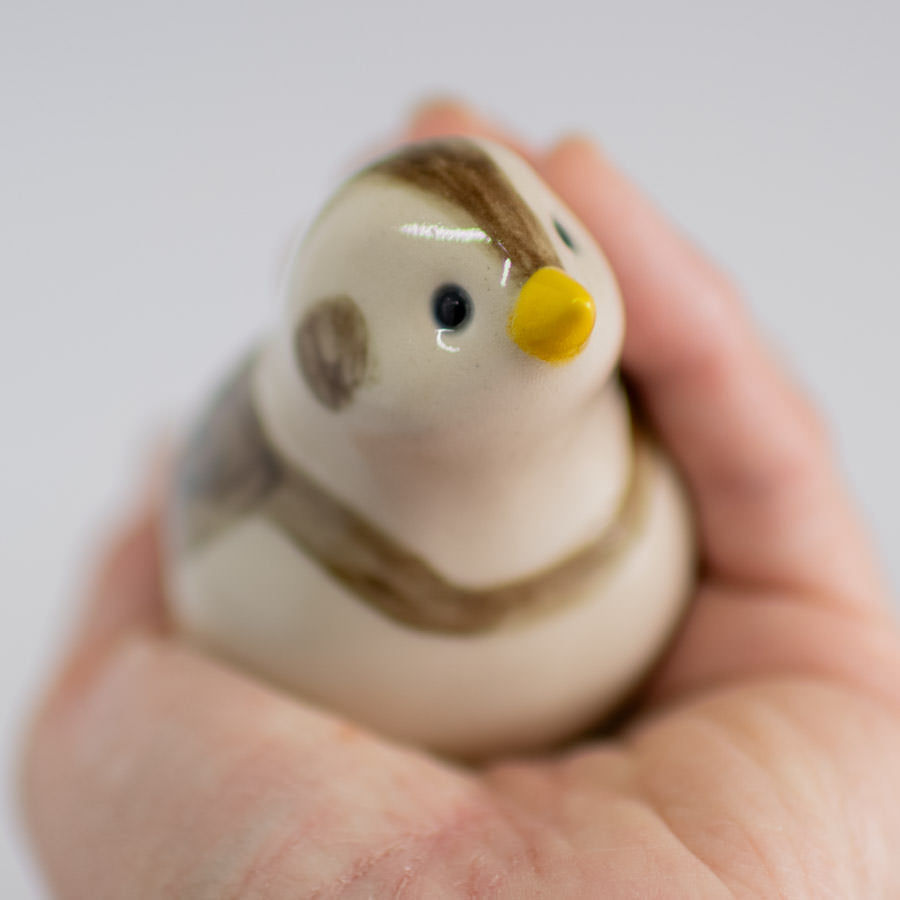 Ceramic Snow Bunting - sarahbrabbin