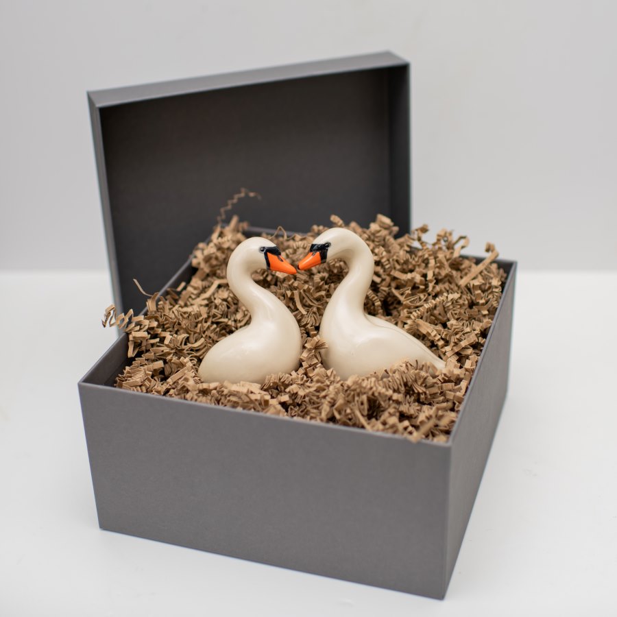 Ceramic Swan Lovers Gift Set - sarahbrabbin