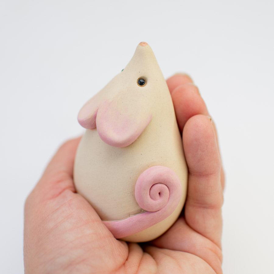 Small White Ceramic Mouse - sarahbrabbin