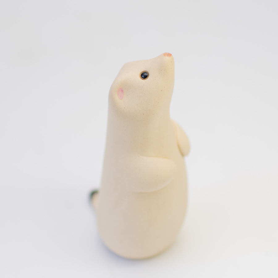 Ceramic winter stoat - sarahbrabbin