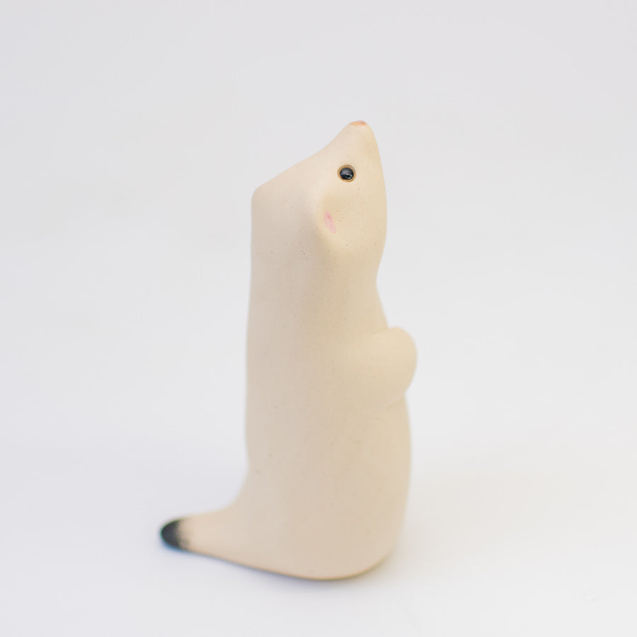 Ceramic winter stoat - sarahbrabbin