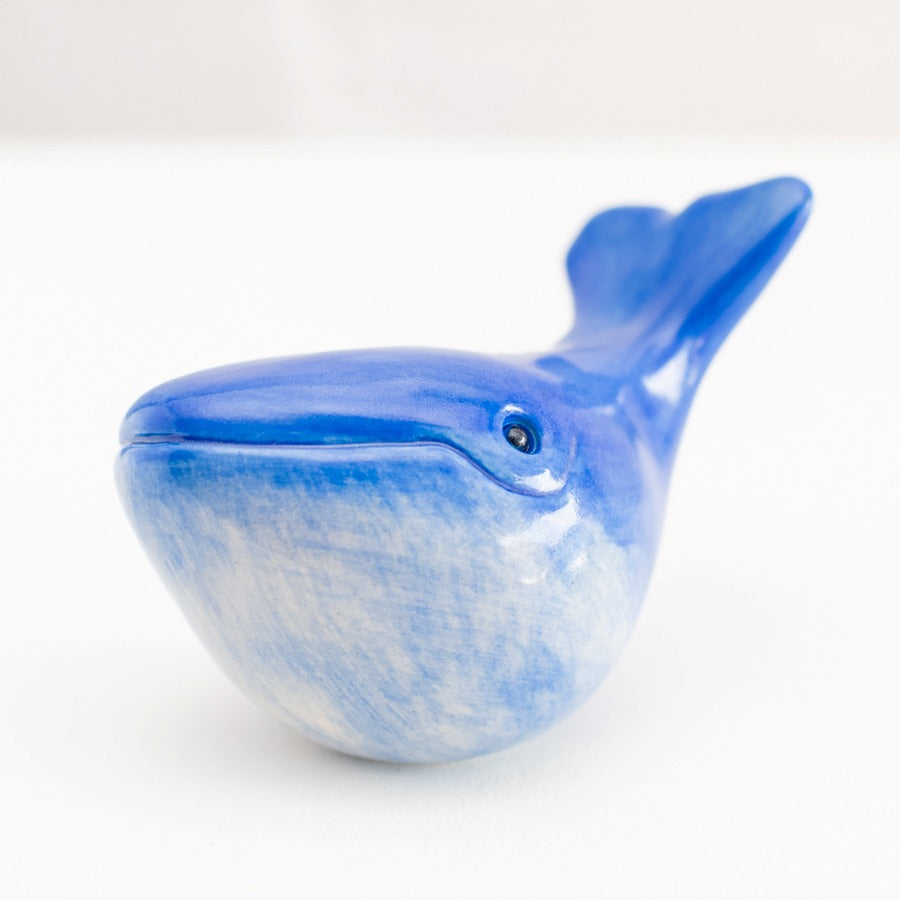 Jaunty Ceramic Whale Sculpture