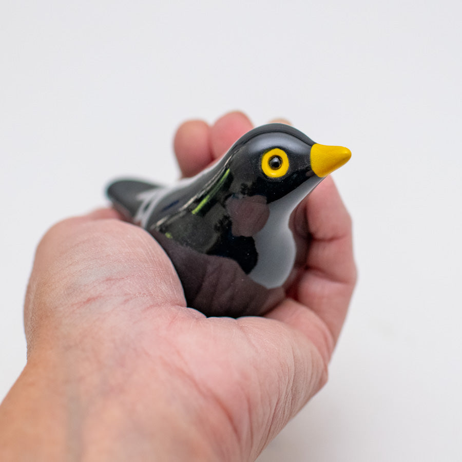 Small Ceramic Blackbird Sculpture - sarahbrabbin